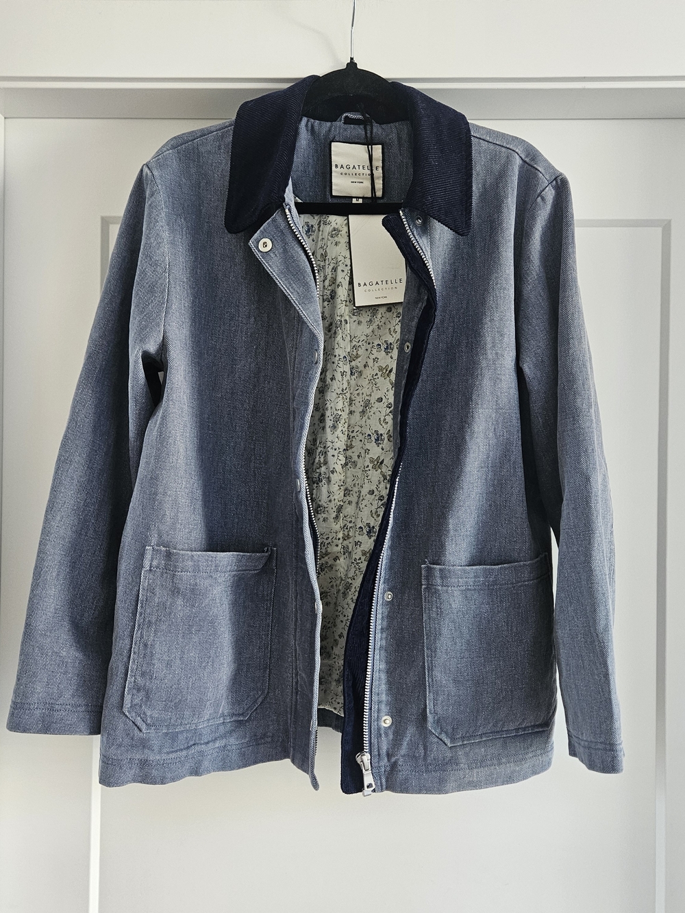 Bagatelle Denim-Style Utility Jacket in Navy Corduroy Barn Sz Medium